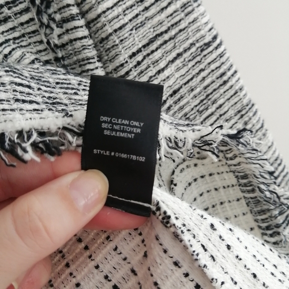 Rebecca Taylor Bouclé Tweed Top Fringe Hem Round Neck Heather Gray Blouse 6 - Picture 14 of 16